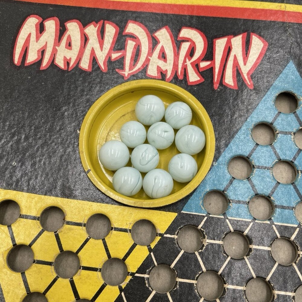 Vintage Baldwin Mfg Man-Dar-In Chinese Checkers Marble Board Game 1940's USA VTG - Picture 12 of 16